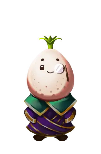 Vegetable Game Character White Radish giving out a quest