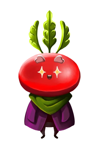 Vegetable Game Character Red Radish